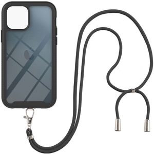 Apple iPhone 13 Pro Max Hoesje met Koord Back Cover Keycord Zwart