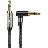 Essager 90° 3.5mm Jack Aux Kabel HiFi Audio met Haakse Hoek 1.5M Zwart