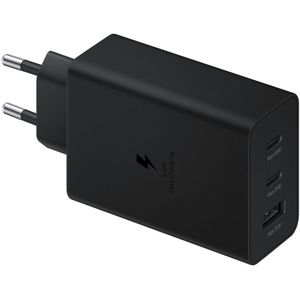 Originele Samsung Trio 65W Power Adapter USB-C / USB Snellader Zwart