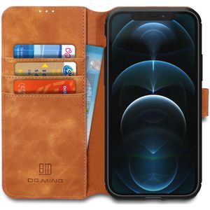 DG Ming Apple iPhone 12 Pro Max Hoesje Retro Wallet Book Case Bruin