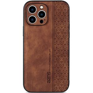 AZNS Apple iPhone 15 Pro Max Hoesje met Kunstleer Coating Bruin