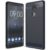 Nokia 8 Sirocco Geborsteld TPU Hoesje Blauw