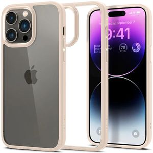 Spigen Crystal Hybrid Apple iPhone 14 Pro Hoesje Transparant Beige