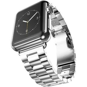 Apple Watch 1-9/SE/Ultra Bandje - 49MM/45MM/44MM/42MM - Roestvrij Staal - Zilver