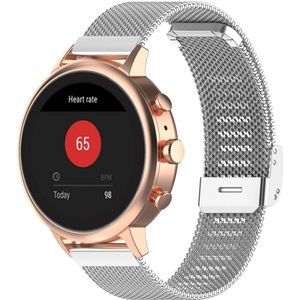 Universeel Milanees Smartwatch 18MM Bandje - Roestvrij Staal - Zilver