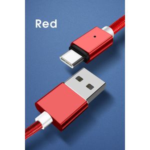 Essager 3A USB naar USB-C Fast Charge Oplaad Kabel 2M Rood
