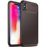 Apple iPhone XS / X Siliconen Carbon Hoesje Brons