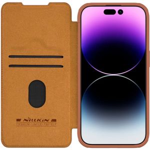 Nillkin Qin Pro iPhone 15 Pro Max Hoesje Book Case Camera Slider Bruin