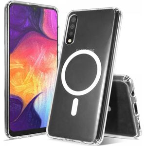 Samsung Galaxy A50 Hoesje Hard Back Cover met MagSafe Transparant