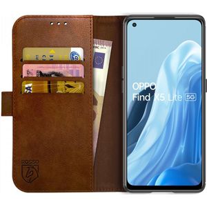 Rosso Element Oppo Find X5 Lite Hoesje Book Cover Wallet Bruin