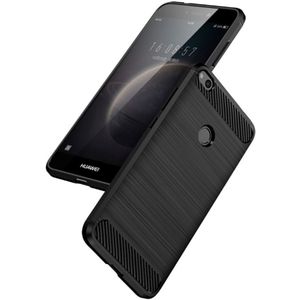Huawei P8 Lite (2017) Geborsteld TPU Hoesje Zwart