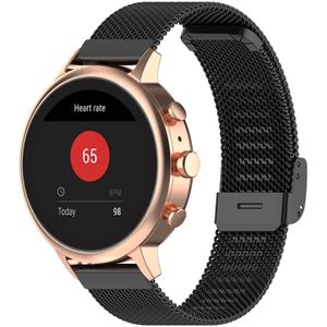 Universeel Milanees Smartwatch 18MM Bandje - Roestvrij Staal - Zwart