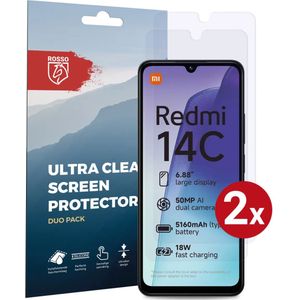 Rosso Xiaomi Redmi 14C Screen Protector Case Friendly Folie Duo Pack