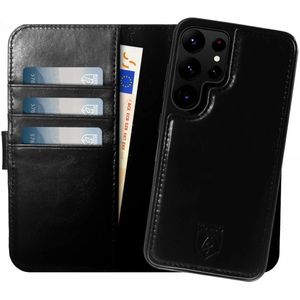 Rosso Elite Samsung S23 Ultra Hoesje MagSafe Book Case Leer Zwart