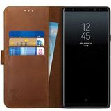 Rosso Deluxe Samsung Galaxy Note 9 Hoesje Echt Leer Book Case Bruin