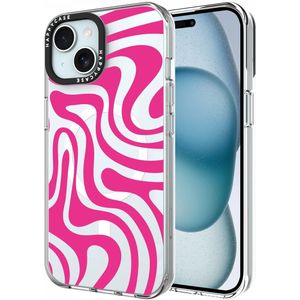 HappyCase Joy Apple iPhone 15 Hoesje MagSafe Back Cover Wavy Swirl