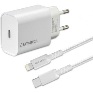 4smarts VoltPlug 20W USB-C Adapter met Lightning Kabel 1.5 Meter Wit