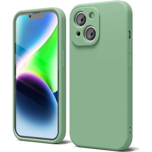 Apple iPhone 14 Hoesje met Camera Bescherming Dun TPU Back Cover Groen