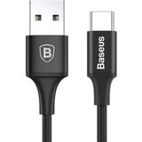 Baseus Rapid Series Fast Charge USB-C Lichtgevende Kabel 1m Zwart