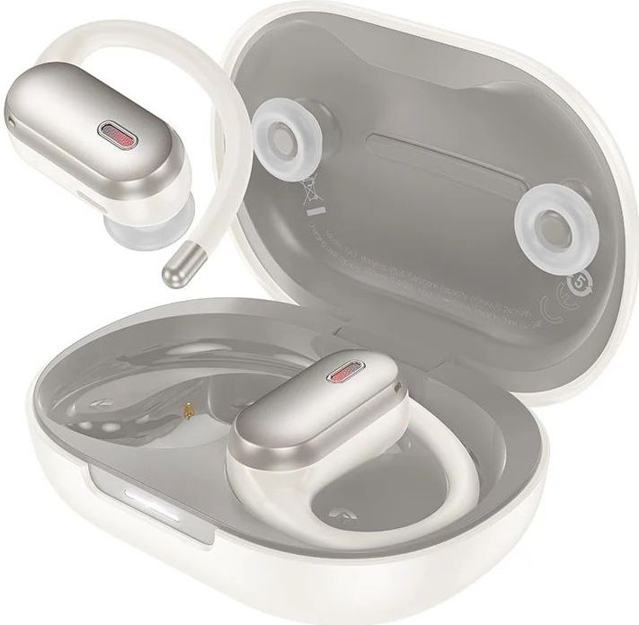 Hoco - EA7 - Draadloze Headset - Beige - Open-Ear - Noise Cancelling