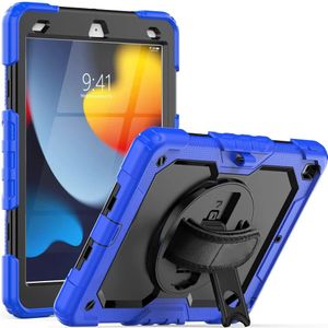 Apple iPad 9.7 (2017/2018) / Air 2 Hoes met Screen Protector en Handriem Blauw