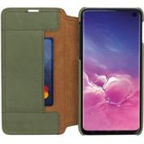Minim Samsung Galaxy S10 Hoesje Echt Leer Book Case Groen