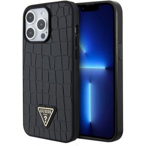 Guess iPhone 15 Pro Max Hoesje Triangle Coco Hard Case Logo Zwart