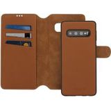 Minim 2-in-1 Samsung Galaxy S10 Hoesje Book Case en Back Coverr Bruin