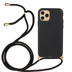 Apple iPhone 13 Pro Hoesje Back Cover Flexibel TPU met Koord Zwart