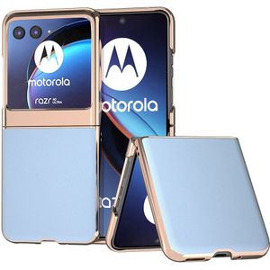 Motorola Razr 40 Ultra Hoesje Leer Back Cover Blauw