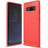 Samsung Galaxy Note 8 Geborsteld TPU Hoesje Rood