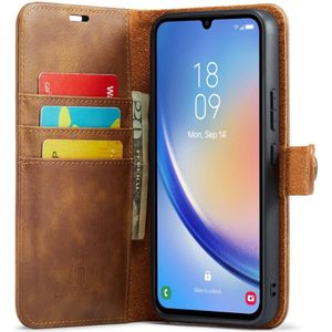 DG Ming Samsung Galaxy A34 Hoesje Retro Wallet Book Case Bruin