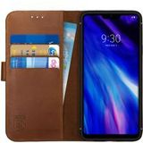 Rosso Deluxe LG G7 Hoesje Echt Leer Book Case Bruin