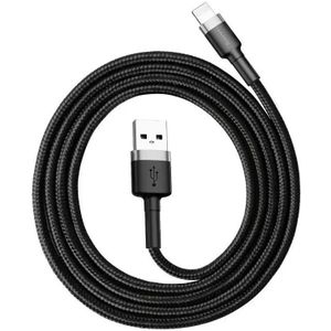 Baseus Cafule USB-A naar Apple Lightning Kabel 2.4A 1M Grijs/Zwart
