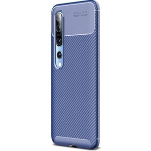 Xiaomi Mi 10 (Pro) Siliconen Carbon Hoesje Blauw