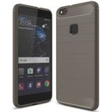 Huawei P10 Lite Geborsteld TPU Hoesje Grijs