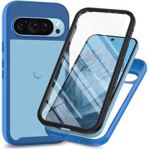Google Pixel 9 / 9 Pro Hoesje Full Protect 360° Cover Hybride Blauw