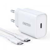 Choetech Snellader 18W PD met USB-C naar Lightning Kabel 1.2M Wit