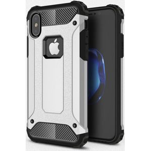 Apple IPhone X/XS Hoesje Shock Proof Hybride Backcover Zilver