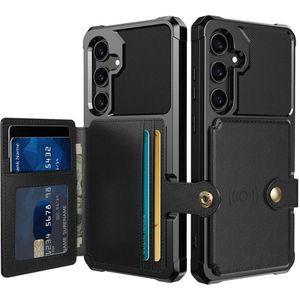 Samsung Galaxy S25 Hoesje 3-in-1 Pasjes Portemonnee Back Cover Zwart