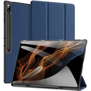 Dux Ducis Samsung Tab S8/S9 Ultra Hoes Tri-Fold Book Case Blauw