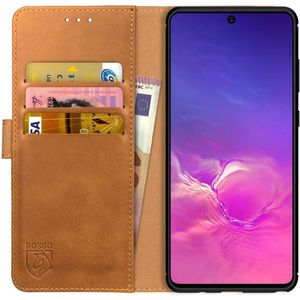 Rosso Element Samsung Galaxy S10 Lite Hoesje Book Cover Lichtbruin