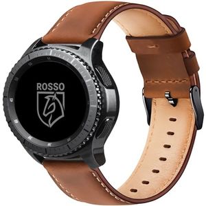 Rosso Deluxe - Universeel Smartwatch/Horloge Bandje 22MM - Echt Leer - Bruin
