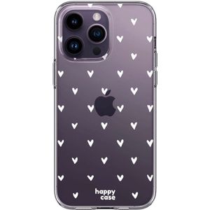 HappyCase iPhone 14 Pro Hoesje Flexibel TPU Hartjes Print