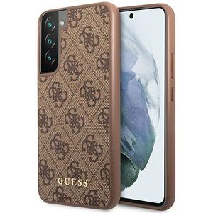 Guess Samsung Galaxy S23 Hoesje Hard Case 4G Logo Metal Bruin