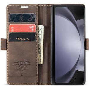 CaseMe 013 Samsung Z Fold 5 Hoesje Book Case met Standaard Coffee