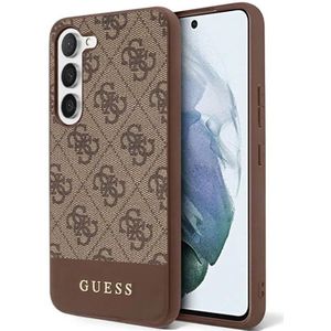 Guess Samsung Galaxy S23 Plus Hoesje Hard Case 4G Logo Plate Bruin