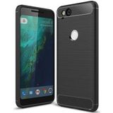 Google pixel 2 Geborsteld TPU Hoesje Zwart