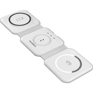 Choetech 3-in-1 Opvouwbare Draadloze Lader iPhone/AirPods/Watch Wit