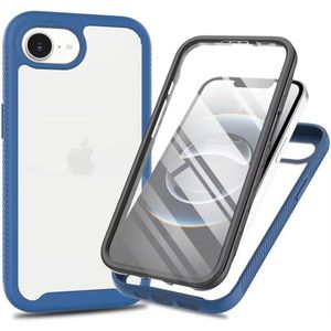 Apple iPhone 16e Hoesje Full Protect 360° Cover Hybride Blauw